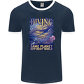 Diver Same Planet Different World Mens Ringer T-Shirt FotL Navy Blue/White