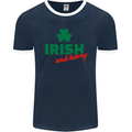 Irish and Horny St. Patrick's Day Mens Ringer T-Shirt FotL Navy Blue/White