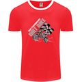 Motocross Dirt Bike MotoX Scrambling Mens Ringer T-Shirt FotL Red/White