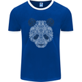 Paisly Panda Bear Mens Ringer T-Shirt FotL Royal Blue/White