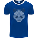 Paisly Panda Bear Mens Ringer T-Shirt FotL Royal Blue/White