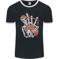 A Skeleton Playing the Bagpipes Mens Ringer T-Shirt FotL Black/White