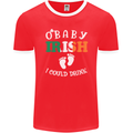 St Patricks Day Pregnant New Baby Funny Mens Ringer T-Shirt FotL Red/White