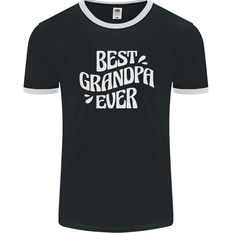 Best Grandpa Ever Grandparents Day Mens Ringer T-Shirt FotL Black/White