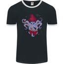 An Octopus Wizard Magic Magician Mens Ringer T-Shirt FotL Black/White