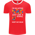 Autism Dad Autistic Fathers Day ASD Mens Ringer T-Shirt FotL Red/White