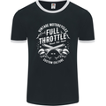 Full Throttle Motorcycle Biker Motorbike Mens Ringer T-Shirt FotL Black/White