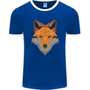 Polygonal Fox Mens Ringer T-Shirt FotL Royal Blue/White