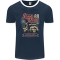 Scooter Pride 88 Motorbike Motorcycle Mens Ringer T-Shirt FotL Navy Blue/White