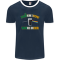 Irish You Were Beer St. Patrick's Day Beer Mens Ringer T-Shirt FotL Navy Blue/White