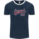 Legend Since 72nd Birthday 1951 Mens Ringer T-Shirt FotL Navy Blue/White