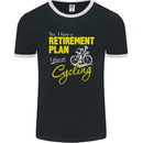 Cycling Retirement Plan Cyclist Funny Mens Ringer T-Shirt FotL Black/White