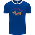 Merry Wiener Funny Christmas Dog Mens Ringer T-Shirt FotL Royal Blue/White