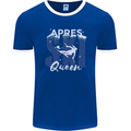 Apres Ski Queen Skiing Winter Sports Mens Ringer T-Shirt FotL Royal Blue/White