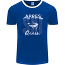 Apres Ski Queen Skiing Winter Sports Mens Ringer T-Shirt FotL Royal Blue/White