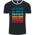 42nd Birthday 42 Year Old Mens Ringer T-Shirt FotL Black/White