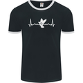 Pigeon Hunting Heart Beat Hunter ECG Mens Ringer T-Shirt FotL Black/White