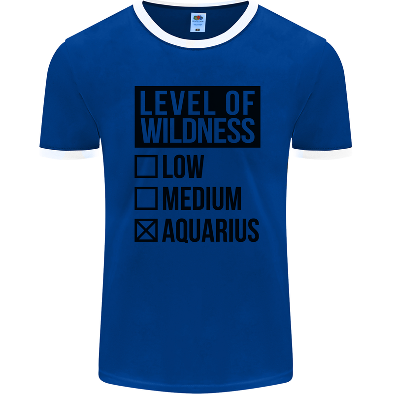 Levels of Wildness Aquarius Mens Ringer T-Shirt FotL Royal Blue/White