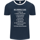 Cycling My Perfect Day Cyclist Bicycle Mens Ringer T-Shirt FotL Navy Blue/White