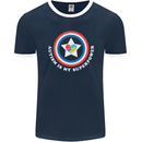 Autism Is My Superpower Autistic Mens Ringer T-Shirt FotL Navy Blue/White