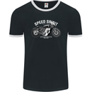 Kustom Kulture Cafe Racer Biker Motorbike Mens Ringer T-Shirt FotL Black/White