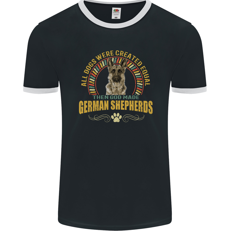 A German Shepherd Dog Mens Ringer T-Shirt FotL Black/White