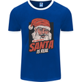 Ask Your Mum If Santa Real Funny Christmas Mens Ringer T-Shirt FotL Royal Blue/White