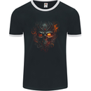 An Evil Fire Skull From the Future Mens Ringer T-Shirt FotL Black/White