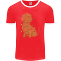 A Funny Christmas Tree Dachshund Mens Ringer T-Shirt FotL Red/White