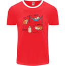 Hampster Eat Sleep Wheek Repeat Funny Mens Ringer T-Shirt FotL Red/White