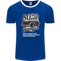 80 Year Old Banger Birthday 80th Year Old Mens Ringer T-Shirt FotL Royal Blue/White