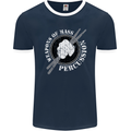 Drumming Weapons of Mass Percussion Funny Mens Ringer T-Shirt FotL Navy Blue/White