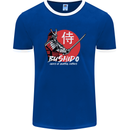 Bushido Samurai Warrior Sword Ronin MMA Mens Ringer T-Shirt FotL Royal Blue/White