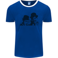 Laurel & Hardy AKA Dick and Doof Mens Ringer T-Shirt FotL Royal Blue/White