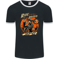 Ride Loud Ride Proud Motorbike Biker Mens Ringer T-Shirt FotL Black/White