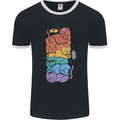 LGBT Cats Mens Ringer T-Shirt FotL Black/White