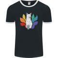 LGBT Kitsune Fox Gay Pride Mens Ringer T-Shirt FotL Black/White