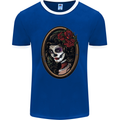 Day of the Dead La Catrina DOTD Sugar Skull Mens Ringer T-Shirt FotL Royal Blue/White