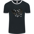 Moodolf Funny Rudolf Christmas Cow Mens Ringer T-Shirt FotL Black/White