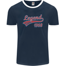 Legend Since 55th Birthday 1968 Mens Ringer T-Shirt FotL Navy Blue/White