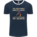Rock Climbing the Impossible Funny Climber Mens Ringer T-Shirt FotL Navy Blue/White