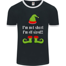 I'm Not Short I'm Elf Sized Funny Christmas Mens Ringer T-Shirt FotL Black/White