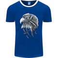 Eagle Bird of Prey Ornithology Mens Ringer T-Shirt FotL Royal Blue/White