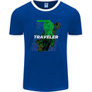 Van Gogh Alien Scream Art Magic Mushrooms Mens Ringer T-Shirt FotL Royal Blue/White