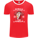 Single and Ready to Jingle Christmas Funny Mens Ringer T-Shirt FotL Red/White