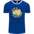 Save the Chbby Unicorns Funny Rhino Mens Ringer T-Shirt FotL Royal Blue/White