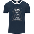 Father's Day No 1 Papa Man Myth Legend Mens Ringer T-Shirt FotL Navy Blue/White