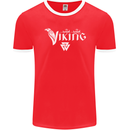 Viking Thor Odin Valhalla Norse Mythology Mens Ringer T-Shirt FotL Red/White