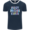 Best Mom Ever Tie Died Effect Mother's Day Mens Ringer T-Shirt FotL Navy Blue/White