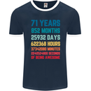 71st Birthday 71 Year Old Mens Ringer T-Shirt FotL Navy Blue/White